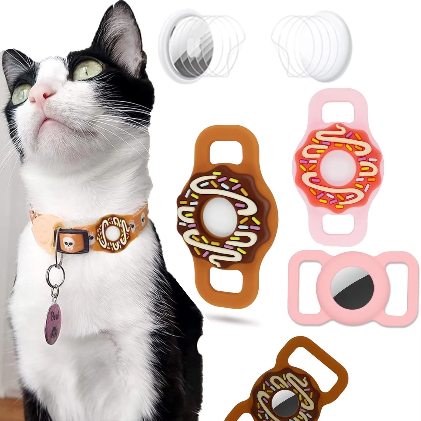 1/2 Inch Airtag Cat Collar Holder, Air Tag Dog Collar Holder Foe Tag, Anti-Lost Pet Collar Case Fit on Puppy 3/8" 1/2'' 5/8"