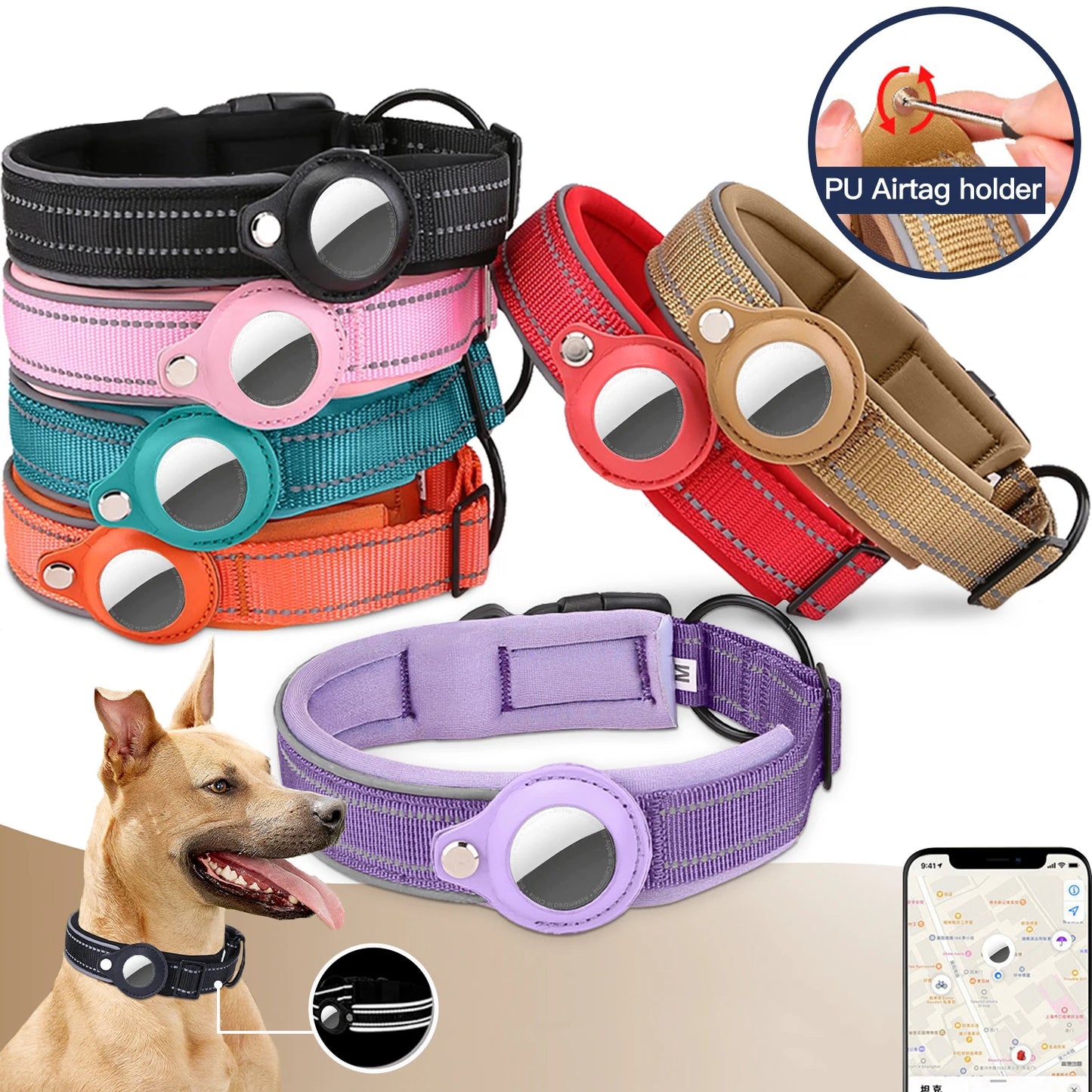 Pet Dog Accessories Apple Airtag Anti-Lost Dog Collar for Dog Protection Tracker Cat Dog Anti-Lost Locator Waterproof Dog Leash